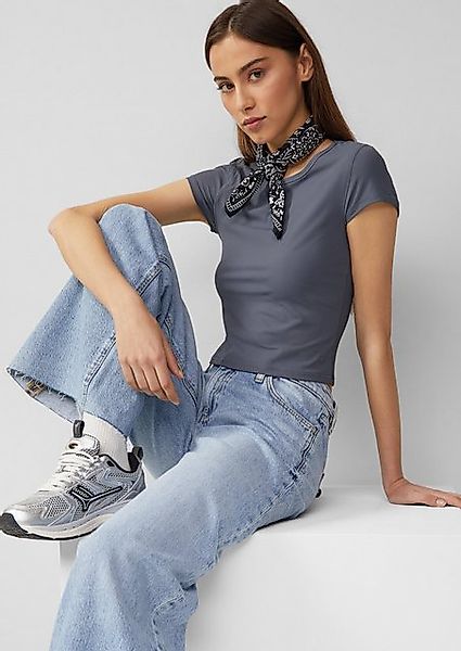 QS Kurzarmshirt Verkürztes Rippshirt, QS x Vanessa Mai günstig online kaufen