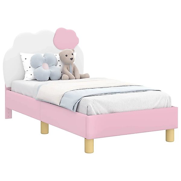 vidaXL Kinderbettgestell mit Kopfteil Rosa 70 x 140 cm PU 42011014 günstig online kaufen