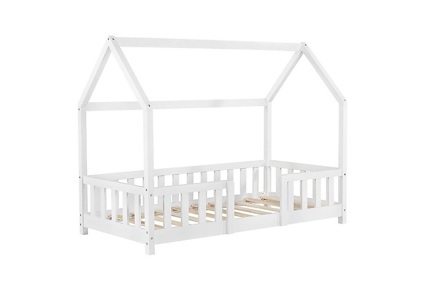 en.casa Kinderbett, »Sisimiut« Haus-Optik mit Rausfallschutz 80x160cm Weiß günstig online kaufen