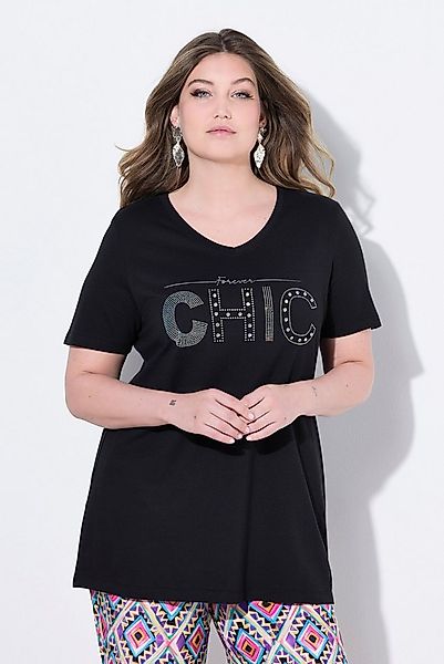 MIAMODA T-Shirt T-Shirt Komfort Fit Glitzer-Schriftzug günstig online kaufen