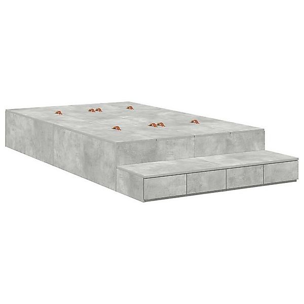 vidaXL Bett Stauraum Bettgestell Beton Grau 120x200 cm (1-tlg) günstig online kaufen