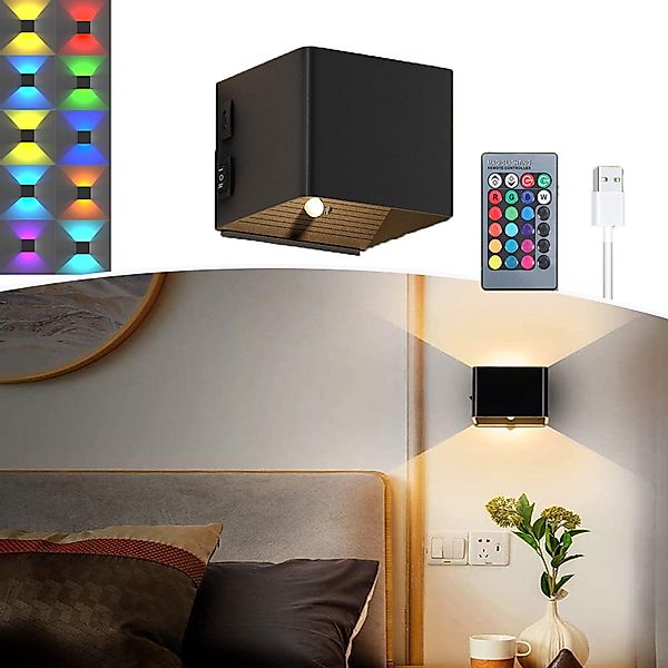 Jibenhome LED Wandleuchte LED-Wandleuchten Dimmbare,RGB-Wandleuchten Kabell günstig online kaufen