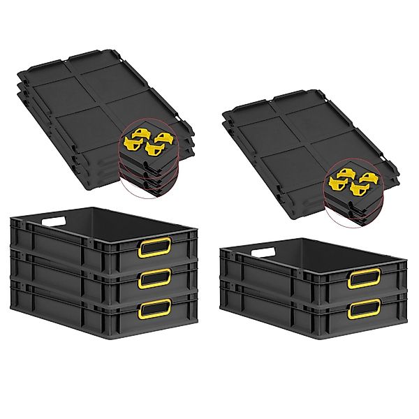 PROREGAL SparSet 5x Eurobox Nextgen Color Mit Auflagedeckel HxBxT 12x40x60c günstig online kaufen