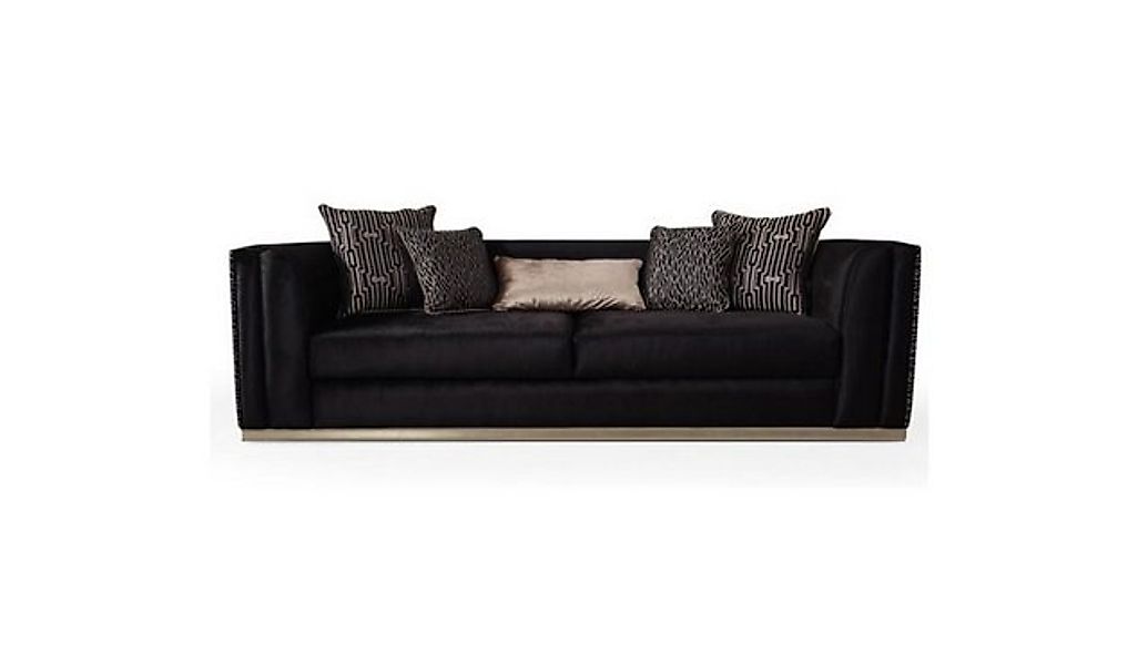 Xlmoebel Sofa Schwarzes Drei-Sitzer-Sofa in modernem Design - Luxuriöses ne günstig online kaufen