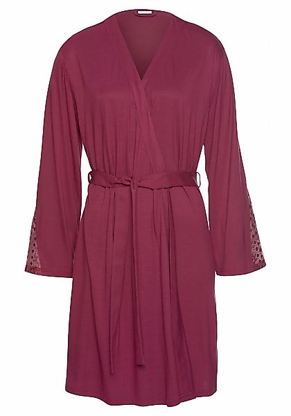 LASCANA Kimono, Kurzform, Viskose, Gürtel, mit langen Ärmeln und Spitzen-De günstig online kaufen
