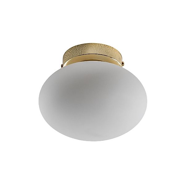 Deckenlampe Ufo, gold/weiß, Ø 18 cm, Glas, G9 günstig online kaufen