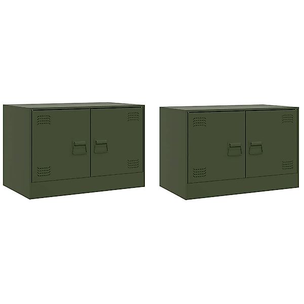 vidaXL TV-Schränke 2 Stk Olivgrün 67x39x44 cm Stahl 841640 günstig online kaufen