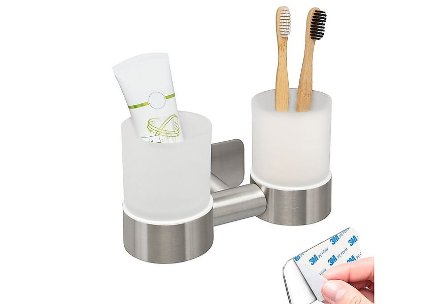 bremermann Zahnputzbecher Bad-Serie PIAZZA TAPE - mit Klebepad aus Glas und günstig online kaufen