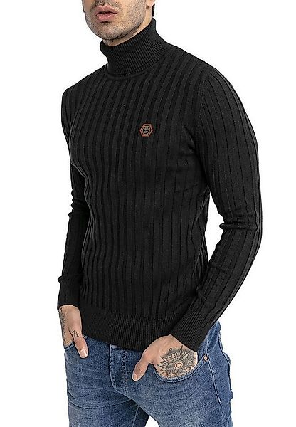 RedBridge Strickpullover Rollkragen Strickpullover mit Logopatch hoher Roll günstig online kaufen