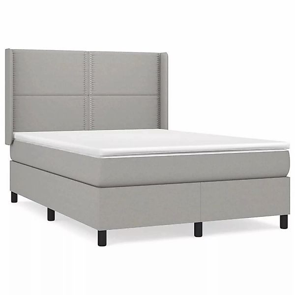 vidaXL Boxspringbett mit Matratze Hellgrau 140x200 cm Stoff1396704 günstig online kaufen