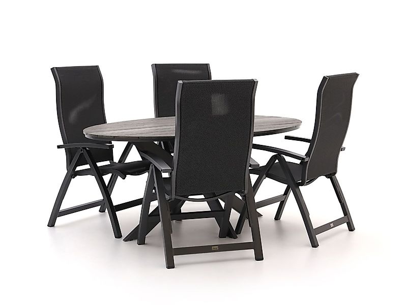 Bellagio Fermo/Fidenza ovaal 180 cm Gartenmöbel-Set 5-Teilig verstelbaar günstig online kaufen