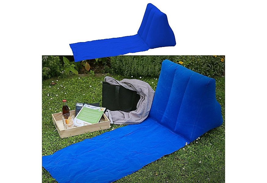 CEPEWA Campingliege Strandmatte Rückenkissen aufblasbar blau günstig online kaufen