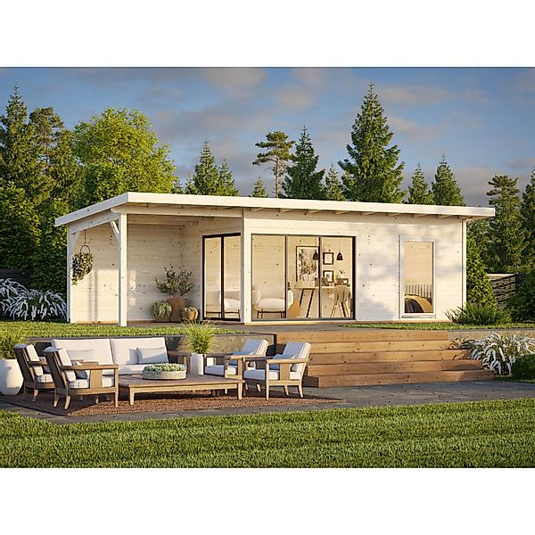 Palmako Gartenhaus Andrea Slide 898 x 300 cm Hellgrau-Anthrazit FSC® günstig online kaufen