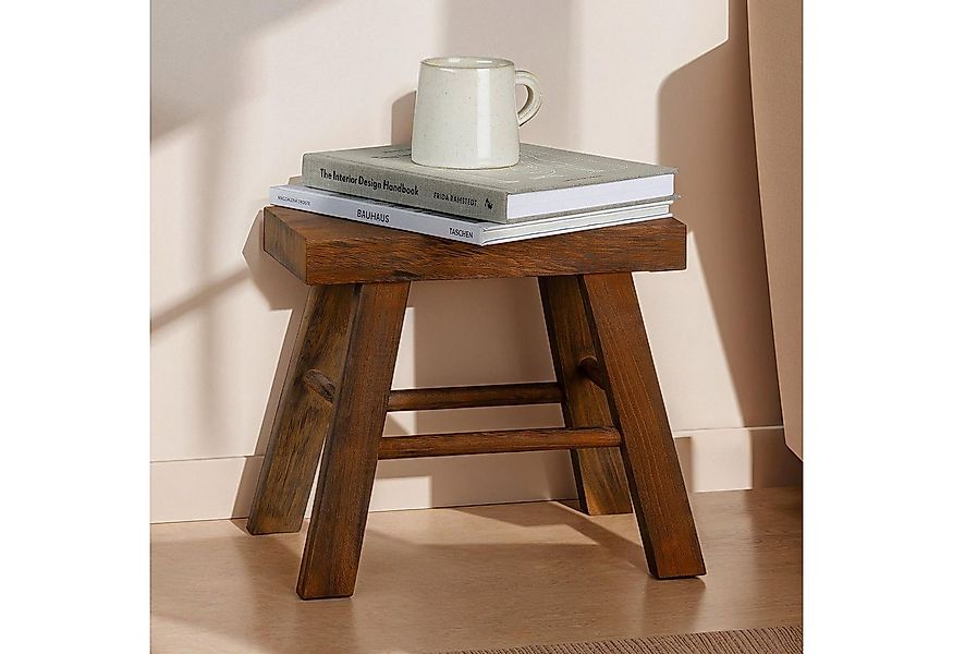 CARO-Möbel Sitzhocker ROSAL, Holzhocker aus Paulownia Holz, Tritthocker Pfl günstig online kaufen