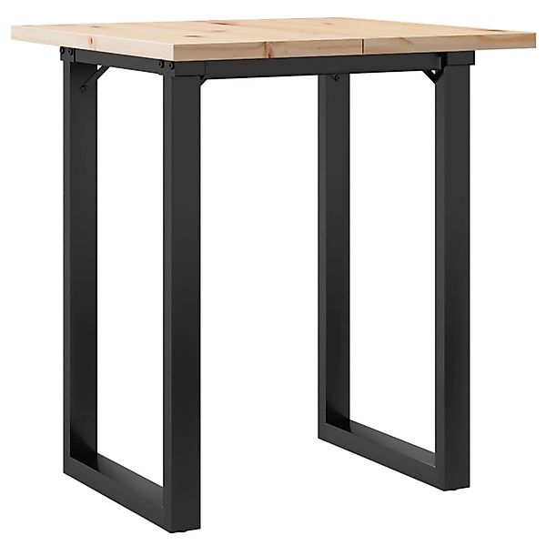 vidaXL Esstisch O-Gestell 60x60x75,5 cm Massivholz Kiefer & Gusseisen günstig online kaufen