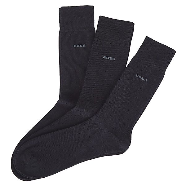 BOSS 3er-Pack Socken mit eingestricktem Logo Farbe dunkelblau Größe: 47-50 günstig online kaufen