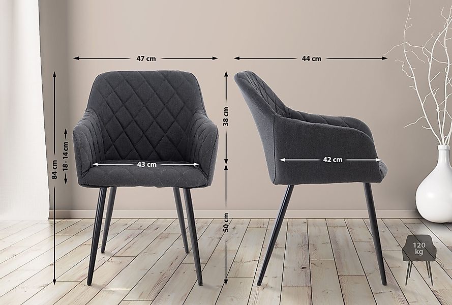 CLP Esszimmerstuhl Shila (2er Set), Samt günstig online kaufen