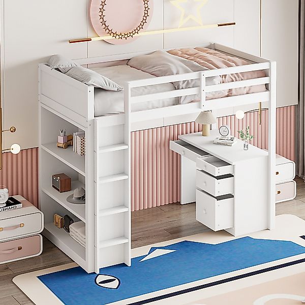 Odikalo Hochbett Hochbett mit Aufbewahrungsschränken und günstig online kaufen