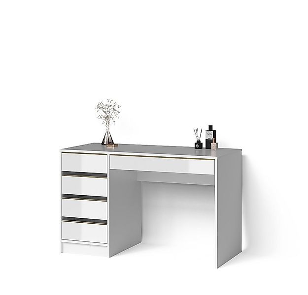 Livinity® Schminktisch Imola, Weiß/Gold/Gold, ohne Spiegel (1-St) günstig online kaufen