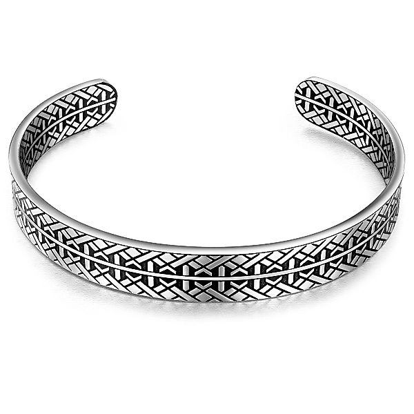 True Rebels Edelstahlarmband silber/schwarz, aus Edelstahl günstig online kaufen