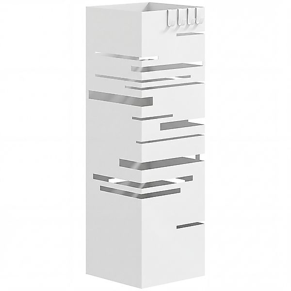 HOMCOM Metall-Regenschirmständer mit 4 Haken und herausnehmbarer Auffangsch günstig online kaufen