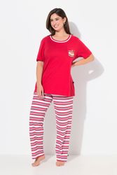 Ulla Popken Pyjama Pyjama Ringelhose Rundhals günstig online kaufen