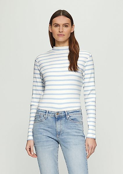 s.Oliver Langarmshirt T-Shirt Langarmshirt mit Rippstruktur günstig online kaufen