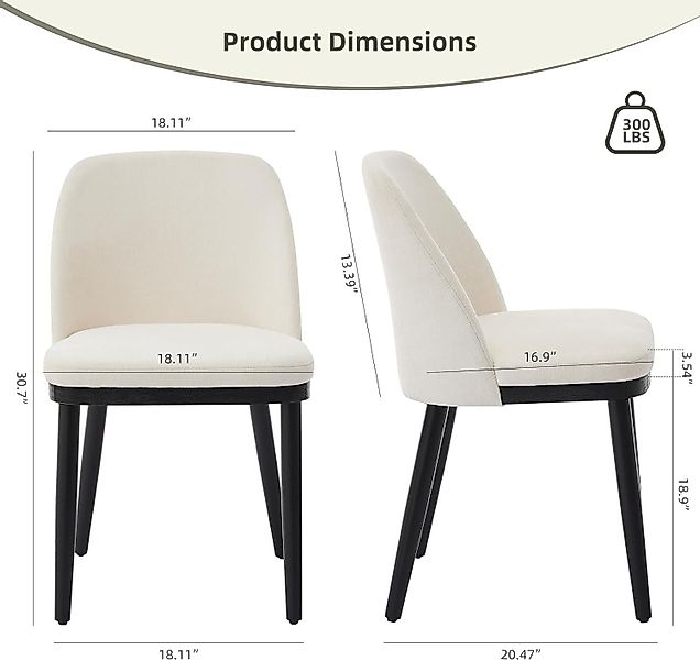 GarveeMore Esszimmerstuhl Gepolsterte 2er-Set,Moderne Küchenstühle mit günstig online kaufen