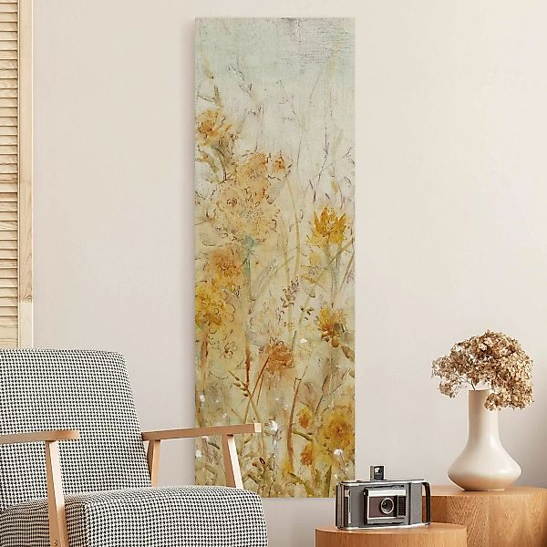 Leinwandbild auf Canvas Natural Gelbe Wilde Blumenwiese günstig online kaufen