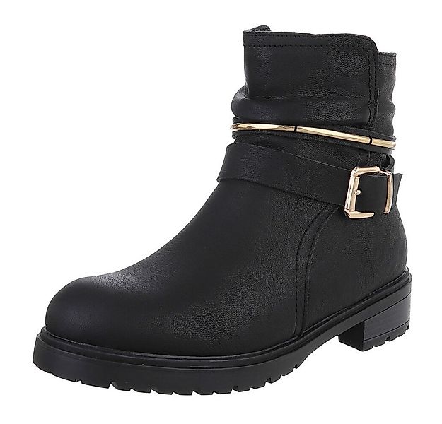 Ital-Design Damen Stiefel mit goldenen Details und hohem Tragekomfort Stief günstig online kaufen