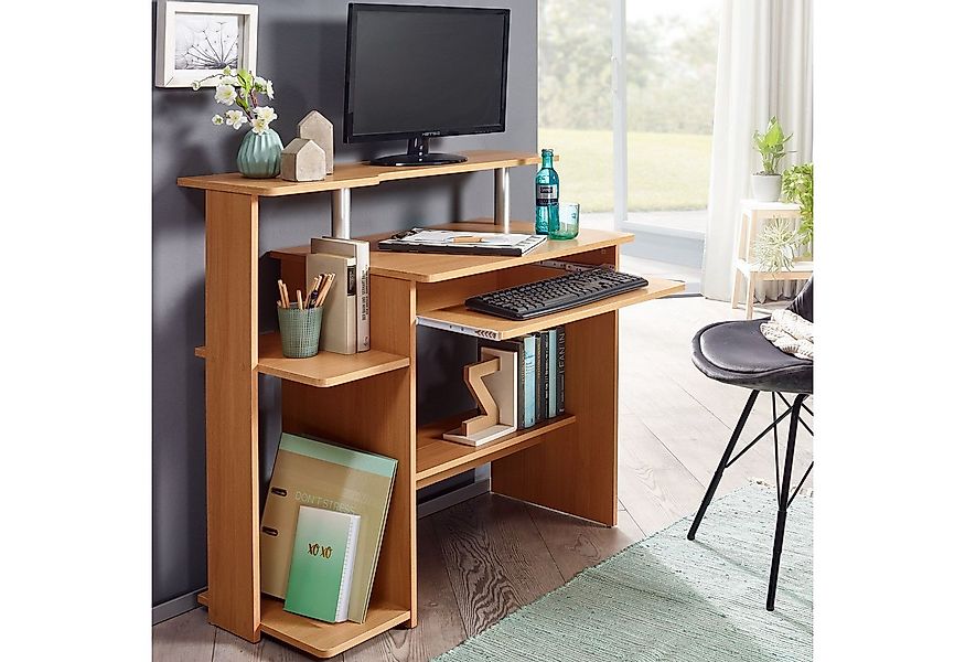 FINEBUY Schreibtisch SuVa1905_1 Computertisch 94x90,5x48,5 cm Modern mit Ta günstig online kaufen