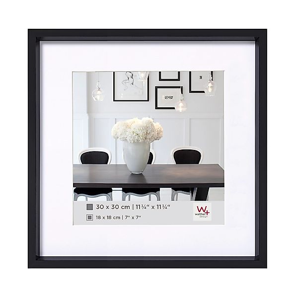 walther design Steel Style Kunststoff Bilderrahmen  40x40 cm Schwarz günstig online kaufen
