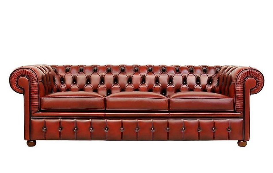 Xlmoebel Sofa Neuheit: Rote Ledercouch im Chesterfield-Design für 3 Persone günstig online kaufen