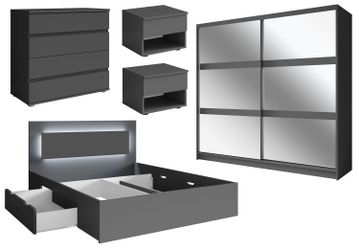 Feldmann-Wohnen Komplettschlafzimmer Fino, (5-teilig, 1 Schiebetürenschrank günstig online kaufen