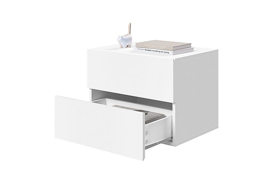 Woltu Nachttisch (1-St), hängend mit Schublade, Wandregal weiß für Schlafzi günstig online kaufen