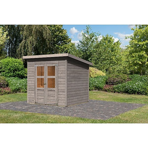 Karibu Gartenhaus Vellinge 4 Vorvergraut 219 x 208 x 210 cm günstig online kaufen
