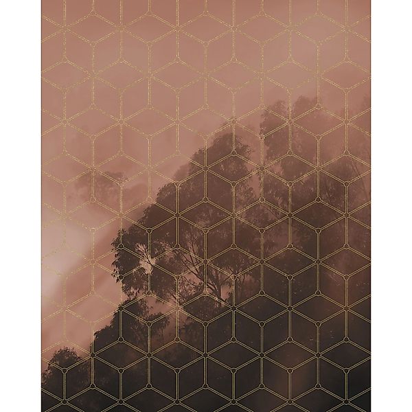 Sanders & Sanders Fototapete Hexagon Terrakottarosa 200 x 250 cm 612394 günstig online kaufen