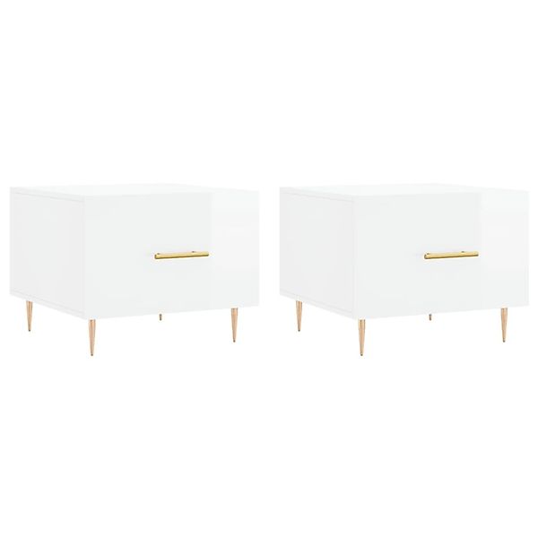 vidaXL Couchtische 2 Stk Hochglanz-Weiß 50x50x40 cm Holzwerkstoff 829369 günstig online kaufen