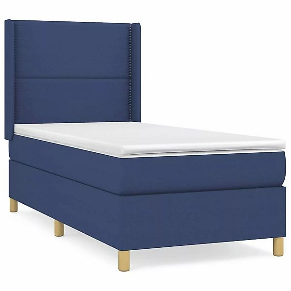 vidaXL Boxspringbett mit Matratze Blau 90x190 cm Stoff1380091 günstig online kaufen