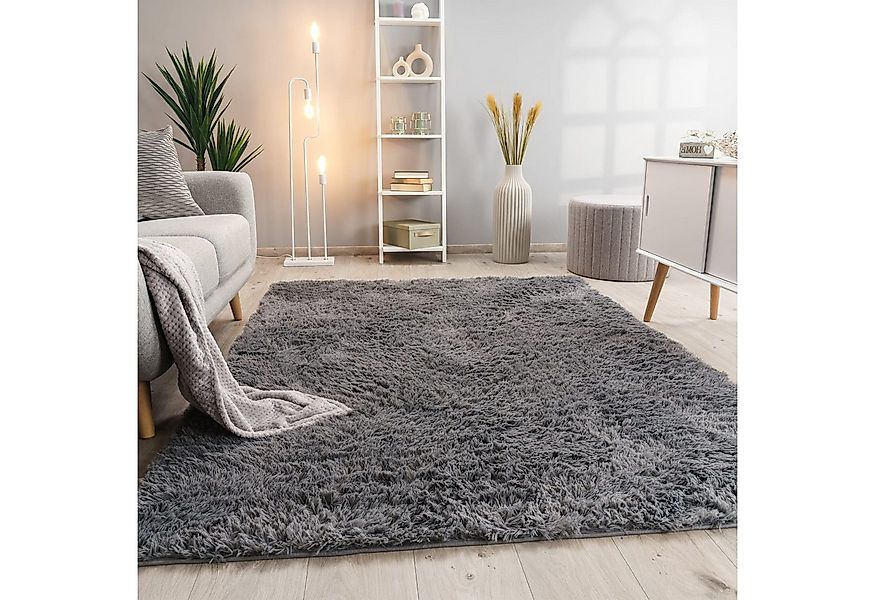 KADIMA DESIGN Teppich waschbar Unifarben Schlafzimmer Hochflor Teppich Shag günstig online kaufen