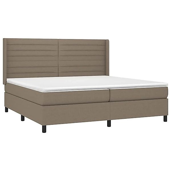 vidaXL Boxspringbett mit Matratze & LED Taupe 200x200 cm Stoff 3138425 günstig online kaufen