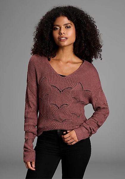 Laura Scott Strickpullover softer Übergangsstrick mit V-neck und trendy Ajo günstig online kaufen
