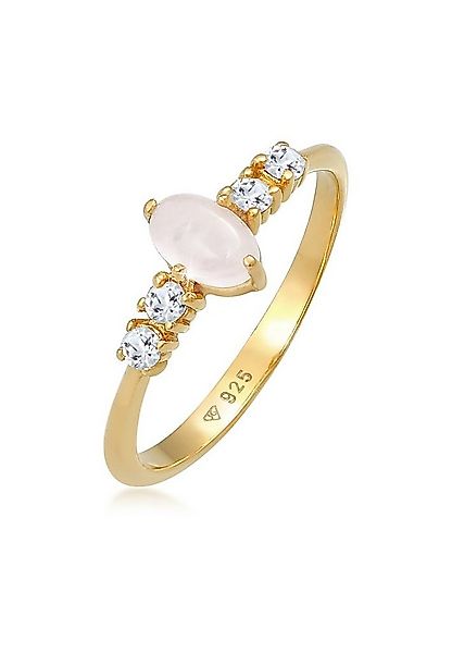 Elli Premium Fingerring Rosa Quarz Topas Oval Verlobung 925 Silber günstig online kaufen