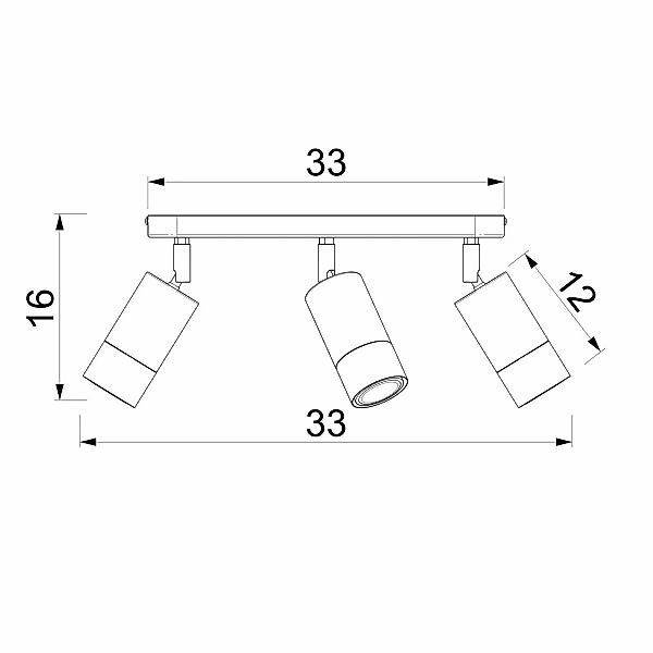 Deckenstrahler Link, titan-goldfarben, Länge 33 cm, 3-flg. günstig online kaufen