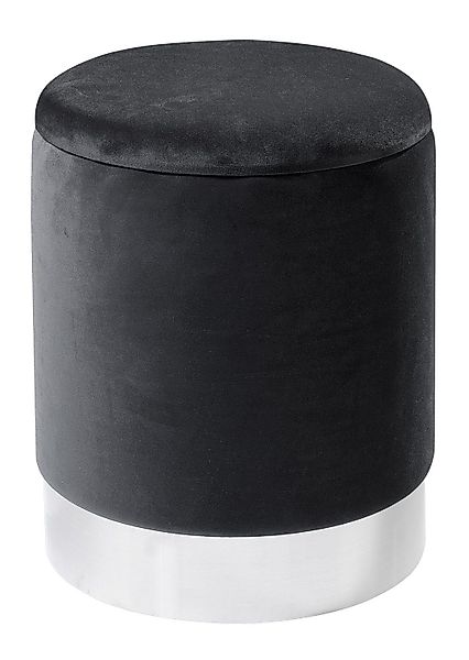 Home4You Sitzhocker, Ø 36 cm, Dunkelgrau, günstig online kaufen