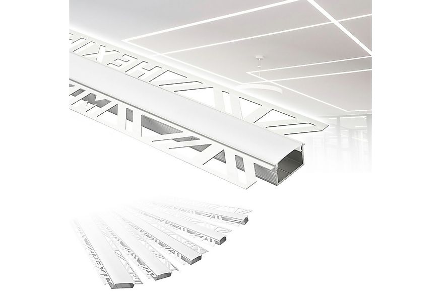Hexim LED-Stripe-Profil 2m Trockenbauprofil Alu LED Profil Unterputz (10m/5 günstig online kaufen