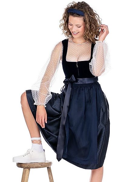MarJo Dirndl Samt Dirndl 2tlg. - BIDINGEN - nachtblau günstig online kaufen