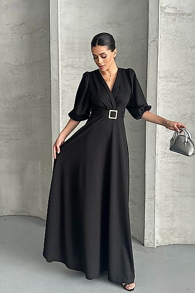 WOMAN VISION Minikleid Damen-Maxikleid mit V-Ausschnitt, Ballonärmeln und v günstig online kaufen