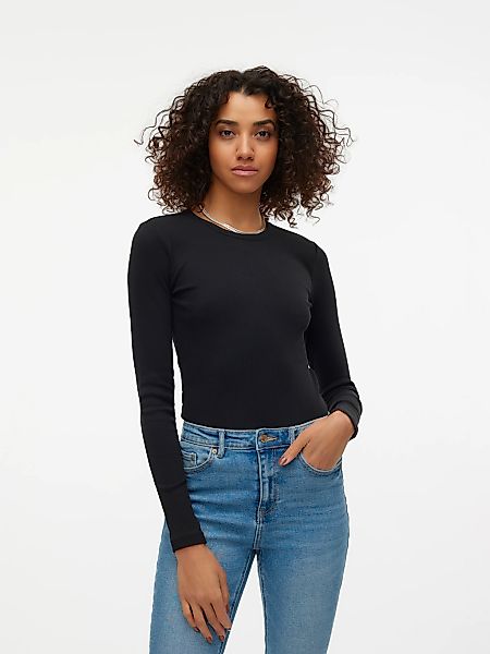 Vero Moda Langarmshirt "VMCHLOE LS SHORT TOP JRS NOOS" Baumwollmischung günstig online kaufen