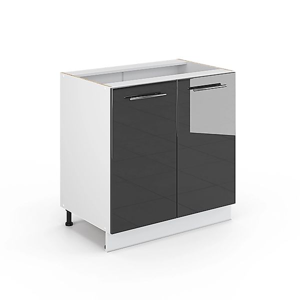 Vicco Midischrank Fame-Line Anthrazit Hochglanz/Weiß 80 x 82 cm mit Regal o günstig online kaufen
